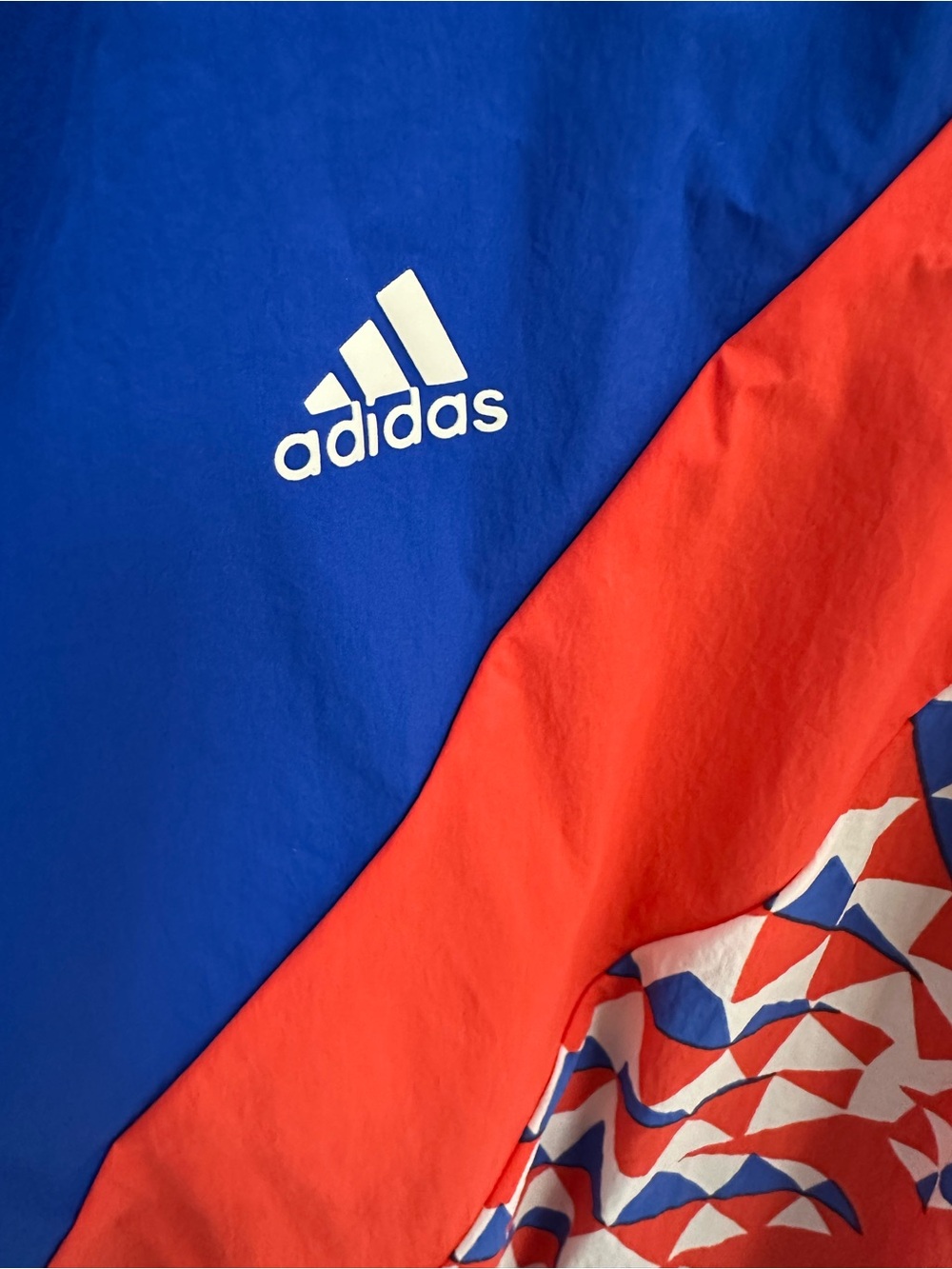 adidas Orange and Blue Geometric Athletic Romper - Picture 4 of 6